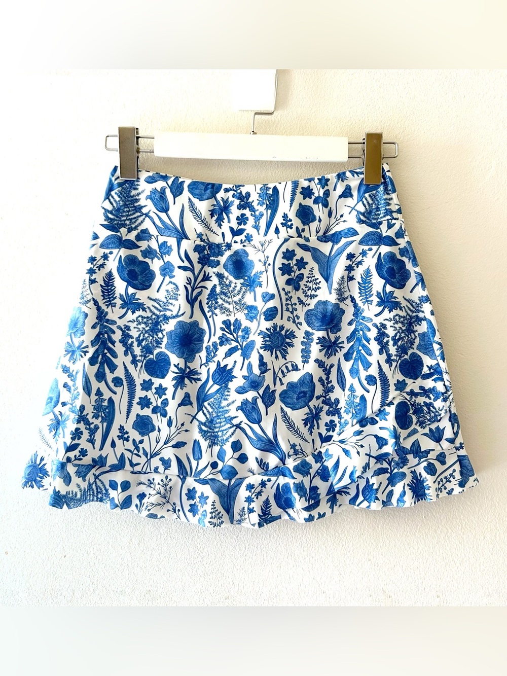 Lime Ricki Blue and White Floral Bikini Bottom